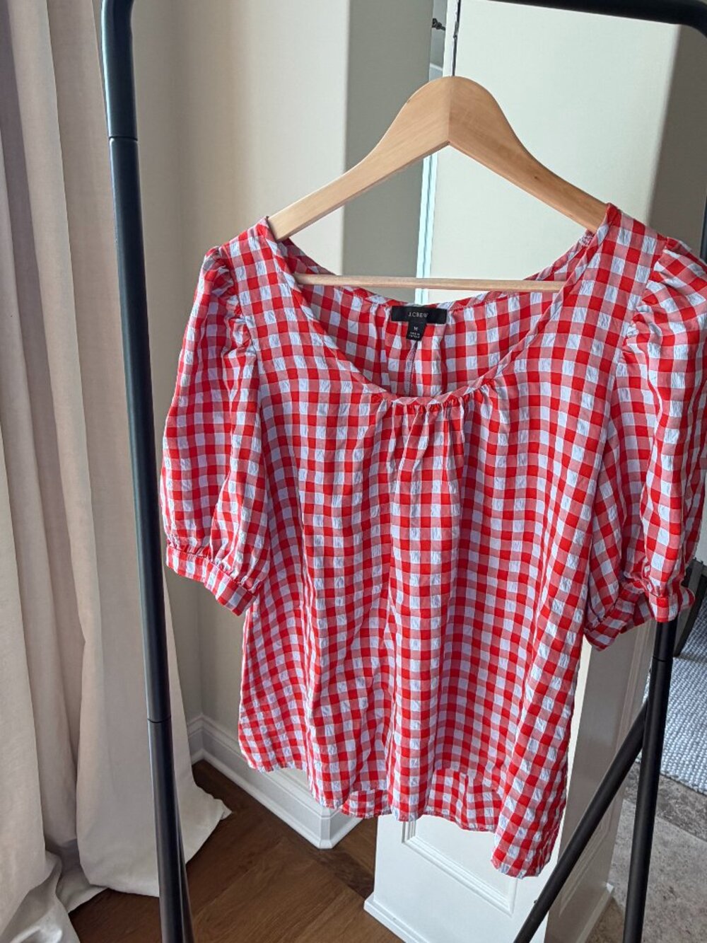J Crew Checkered Top Size S